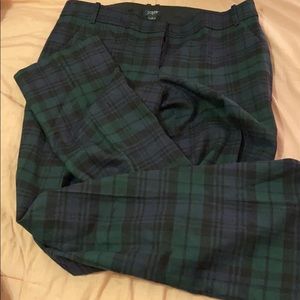 JCrew Blue and Green Plaid Pants Tall